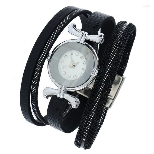 Нарученные часы Gnova Platinum Mesh Bess Women Play Watch Pu кожаные модные кварцевые часы.