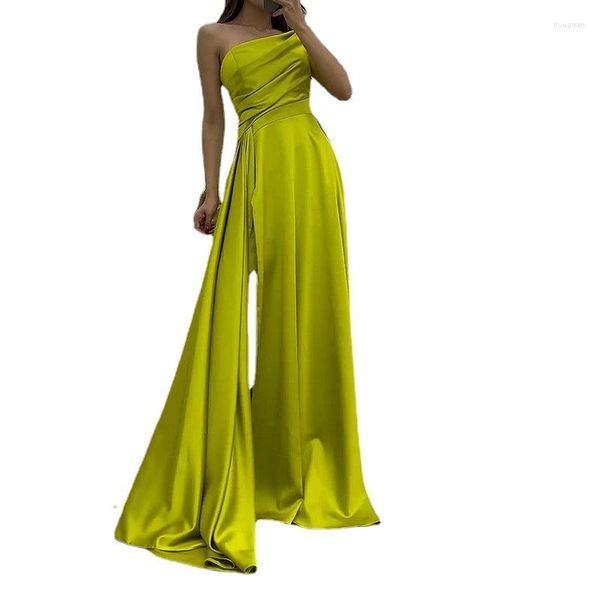 Casual Kleider Frauen Maxi Kleid Mode Sexy Trendy Off Schulter Unregelmäßigen Schlitz Design Faltete Dünnes Party Abend Streetwear