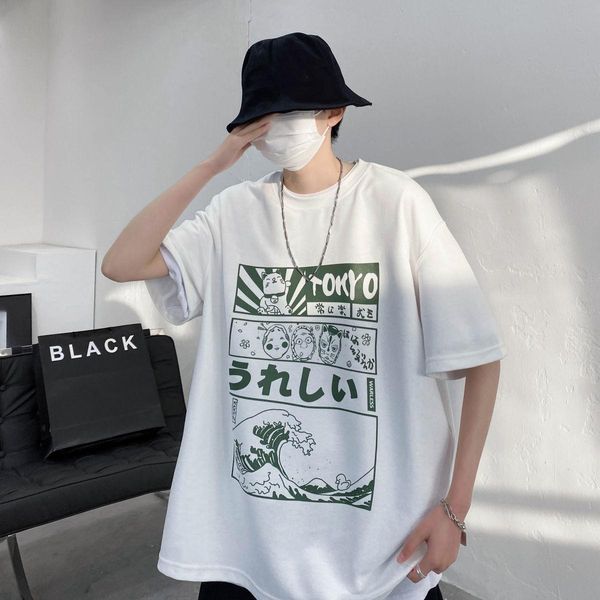 Jeans Privathinker Anime Tokyo Männer T-shirts Japanische Übergroße Mode Männlichen Casual Kurzarm Tops Lose Sommer Haruku T-shirt