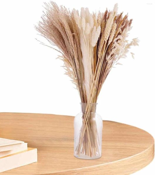 Flores decorativas pampas rústicas de junco 100 peças decoração de casa de fazenda decorações de festas ocidentais poeira traquet flor de pampa