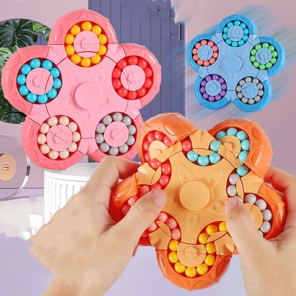 Neue Zehn-seitige Rotation Finger Magische Bohnen Spin Wulst Puzzles Spiel Gyro Antistress Lernen Bildungs Magic Disk Für Kinder