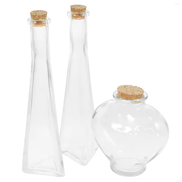 Bottiglie di stoccaggio Bottiglia di vetro Sughero Contenitori a forma di cuore Vaso dei desideri Trasparente Paesaggio Origami Stella