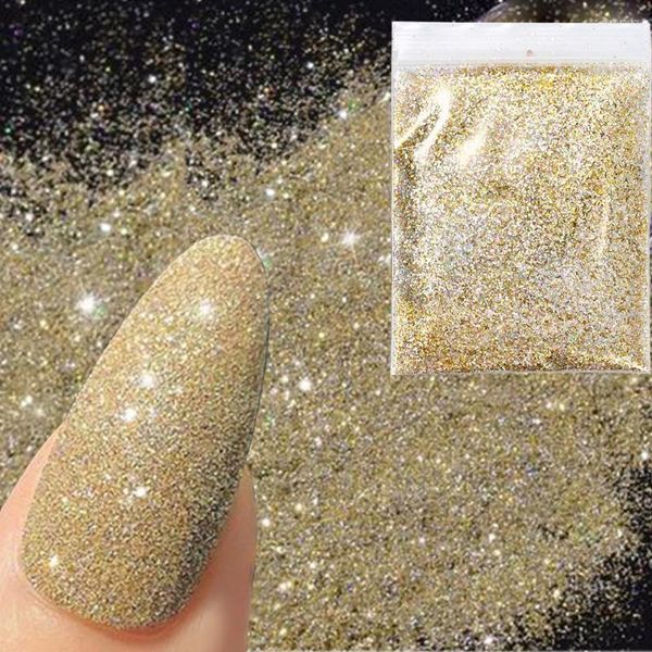 Nagelglitter 20g Diamantzuckerpulver 8 Farben Funkelnder Staub Sand Reflektierende Candy Coat Maniküre für Dekor%