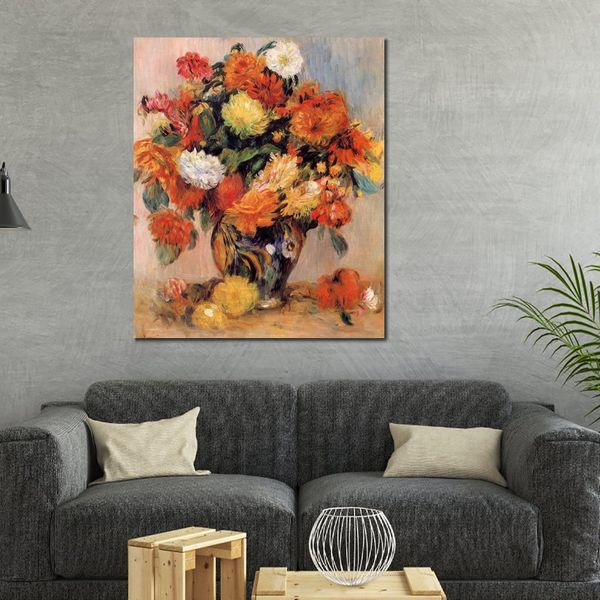 Di alta qualità Pierre Auguste Renoir pittura a olio vaso di fiori fatti a mano su tela Still Life Home Decor per camera da letto