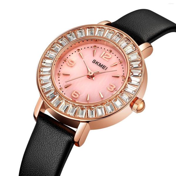 Нарученные часы Skmei Fashion Light Luxury Ladies Watch Shine Natural Mother Shell Dial