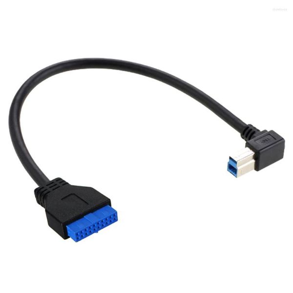 Cavi per computer Chenyang USB 3.0 Tipo B maschio a scheda madre Cavo di intestazione 19 pin 50 cm ad angolo sinistro 90 gradi nero