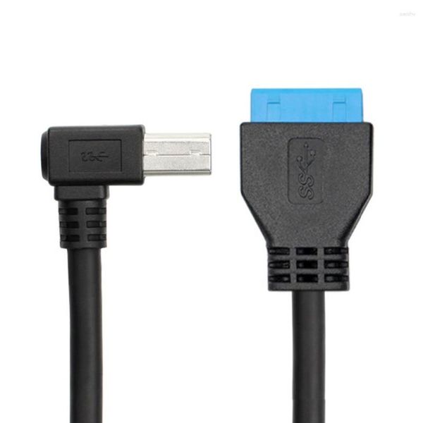 Computerkabel Xiwai 50 cm USB 3.0 B-Typ-Stecker auf Motherboard 19-Pin-Header-Kabel 90 Grad links abgewinkelt