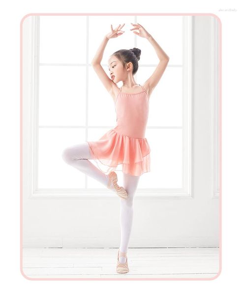 Стадия ношения детской танцевальной тренировки одежда хлопок подвеска купальники с наряд балетной одежды для юбки из тюля для детских выступлений C22214
