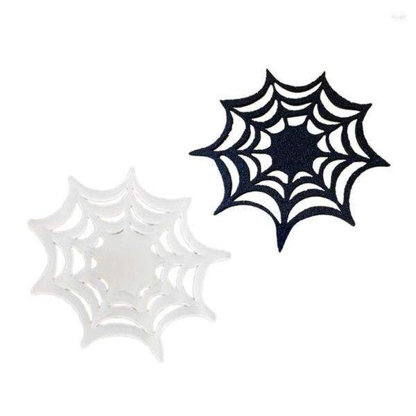 Tovagliette da tavola 4 Pack Halloween Spiderweb ABS Cup Pads Materiale per cucina