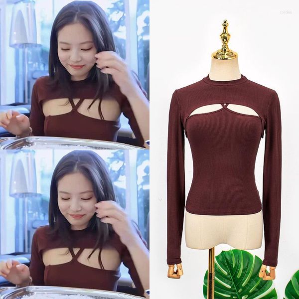 Kadın Sweaters Kpop Spring Lady Örme 2023 Koreli Moda Hırgalar Omuz Külot Kapalı Kazak Dış Giyim 2 Parça Seti