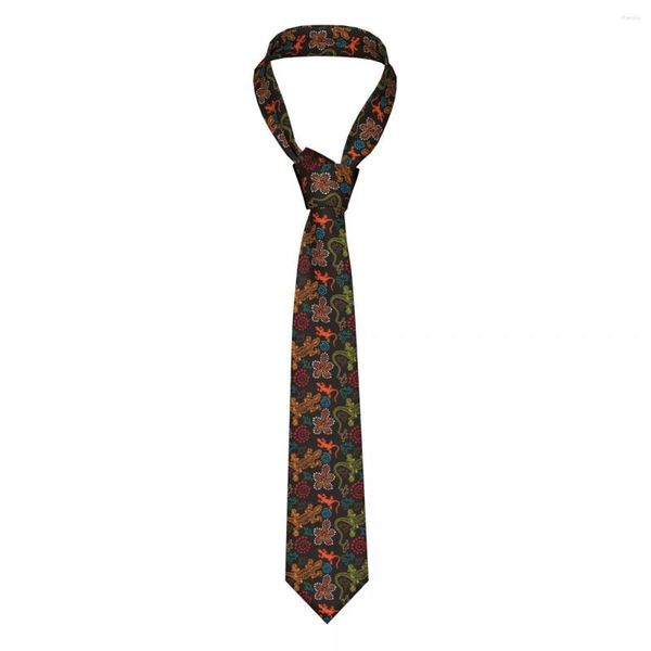 Papillon Cravatta da uomo Classico Skinny Etnico Lucertole Pietre Sabbia Fantasia Fiori Cravatte Colletto stretto Accessori casual sottili Regalo