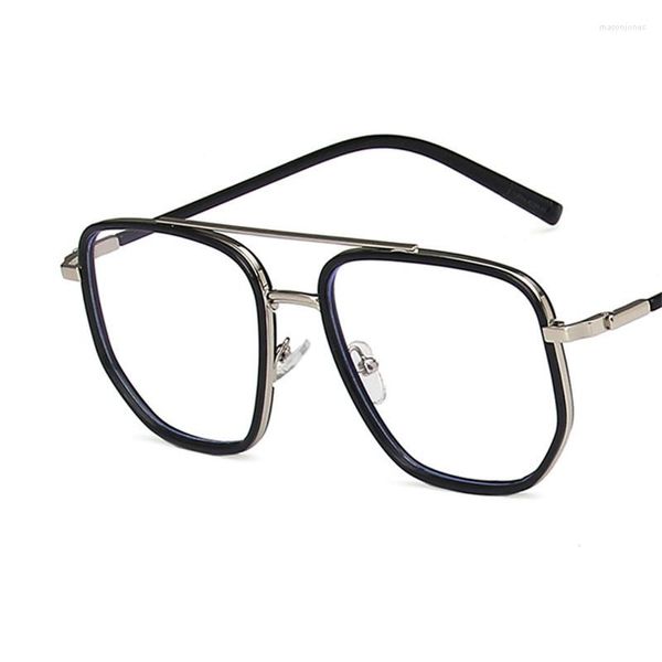 Güneş Gözlüğü Kare Alaşım Çerçeve Unisex Gözlük Kadın Anti Mavi Hafif Gözlük Vintage Erkek Temiz lens Kadın Gözlük Erkek Tonları
