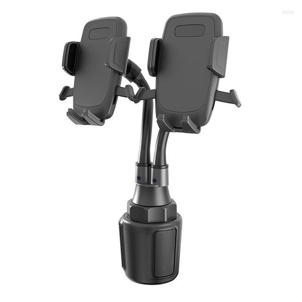 All Terrain Wheels Supporto per telefono a tazza regolabile a collo di cigno Doppio supporto per auto Braccio lungo per Xiaomi per Huawei GPS