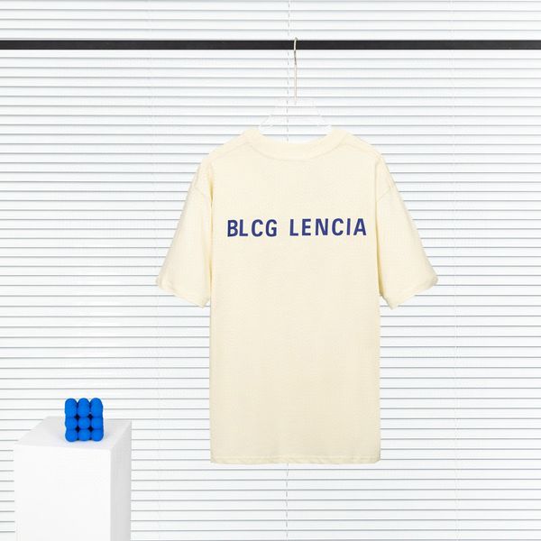 BLCG LENCIA 2023 Summer New 250g 100% Cotton T-shirt Men High Quality Print Color Sleeve Drop Tshirts Oversize Tops 202356