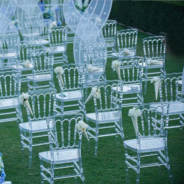 Matrimonio all'ingrosso in fabbrica con sedia per PC sedia in acrilico trasparente in cristallo sedia per hotel sala per banchetti sedia in plastica 865