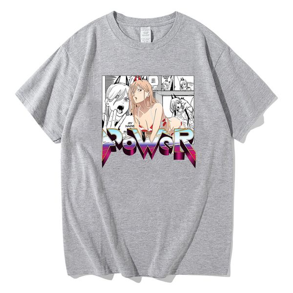 T-shirts masculinas Chainsaw Man Denji Power Anime Fashion Prints T-shirt oversized Feminina T-shirts de algodão Tees Tops Streetwear Harajuku 230707