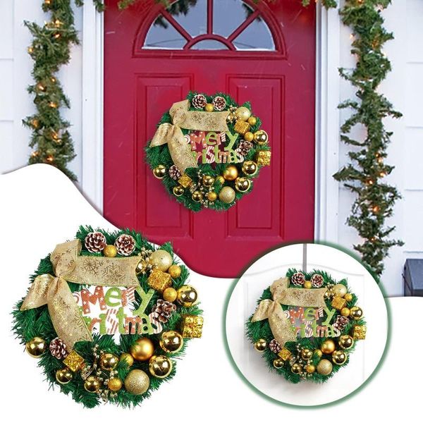 Flores decorativas chapéus iluminados decorações de natal guirlanda de laço 40 cm pode ser pendurada em guirlandas de ação de graças para porta da frente fora