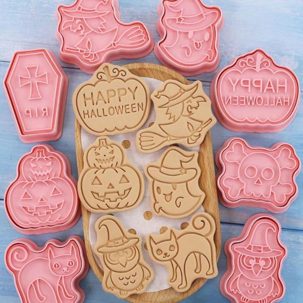 Stampi da forno Bakeware Set di formine per biscotti di Halloween Stampo per biscotti alla zucca Pressabile 3D