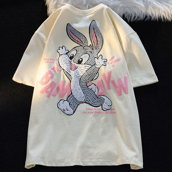 Vestido algodão estéreo doce coelho top de tamanho grande mulheres mulheres verão haruku moda japonesa japonesa kawaii camisetas tops tee camiseta