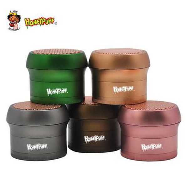 HONEYPUFF Large 63MM Metal Grinder Dry Herb Mushroom Style 4 Parti Strati Smerigliatrici per tabacco in alluminio Accessori per fumatori DHL