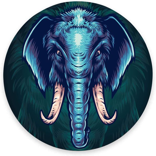 Elefante azul mouse pad redondo para jogos mouse pad circular à prova d'água antiderrapante base de borracha mousepads 7,9 x 0,12 pol.