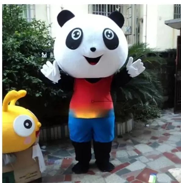 Halloween süße Panda Maskottchen Kostüme Cartoon Charakter Outfit Anzug Weihnachten Outdoor Party Outfit Erwachsene Größe Werbekleidung
