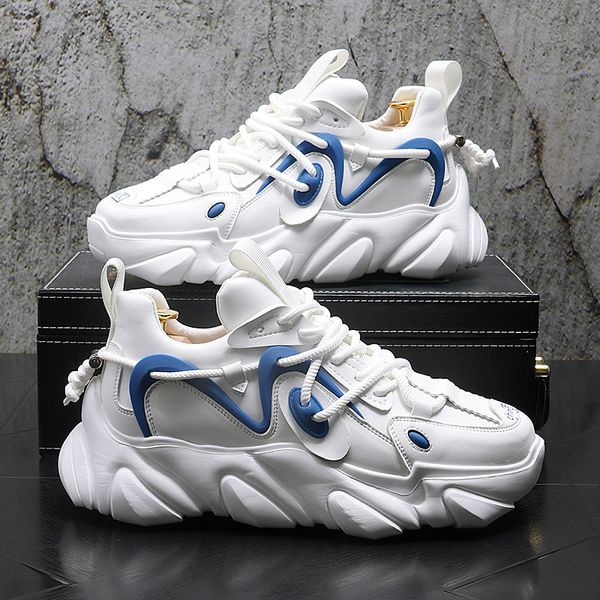 Trend Luxus Männer Laufschuhe kordelzug Weiß dicken boden Designer Turnschuhe Hip Hop Casual Wohnungen Zapatillas