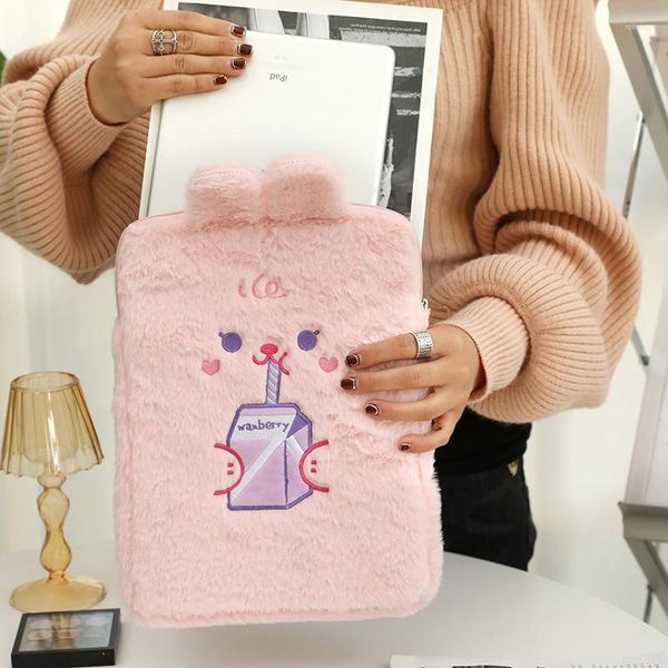 Sacos de noite macios 9,7 10,5 11 polegadas Bear Ipad Bag Girls Mini Laptop Cute Women Handbag Korea Kawaii Travel Business Mac Case Clutch Purse