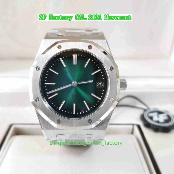 ZF Factory Mens Watch 50th Anniversary 39 мм x 8,5 мм 16202 зеленый циферблат Jumbo Extra-Thin 904L Стальные часы Механические Cal.2121 Движение Автоматические наручные часы мужчин
