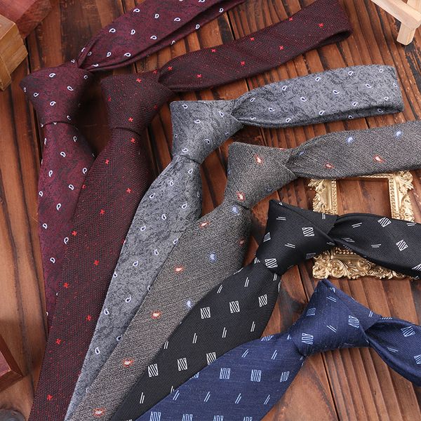 Business 7 cm Polyester Baumwolle Verwoben Herren Hand Krawatten Jacquard Krawatte Zubehör Täglich Tragen Hochzeit Party Geschenk Großhandel