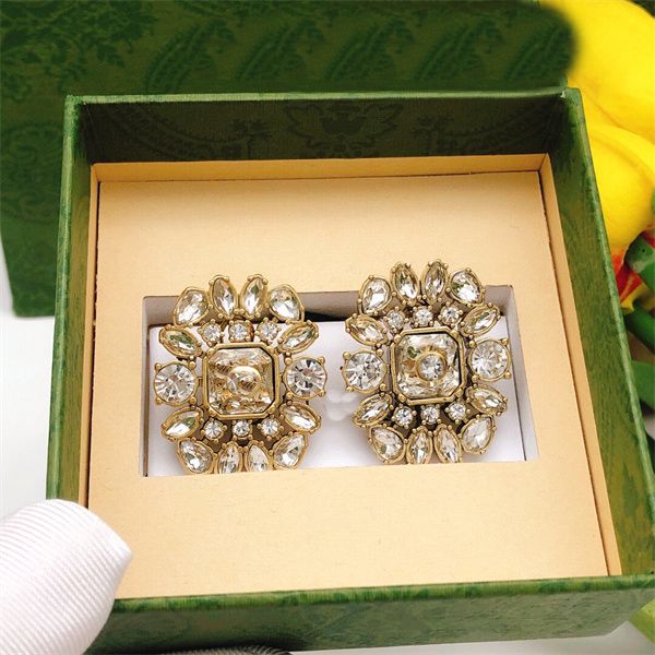 Brincos Designer Stud G brinco duplo Charme de luxo feminino Diamante GGity jóias Womam Pearl 436547