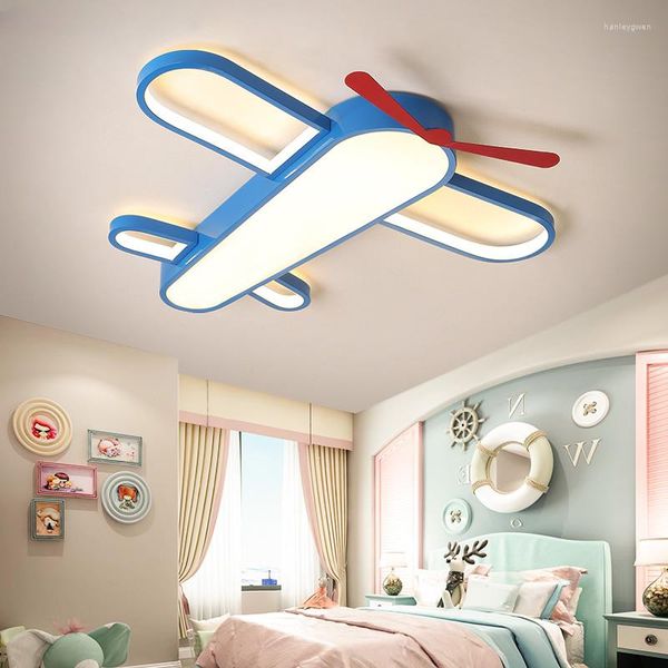 Plafoniere Lampada da camera da letto in stile aereo aereo Macaron Semplice e moderno soggiorno creativo per bambini