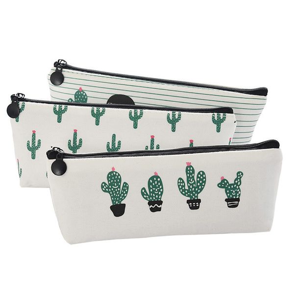 Astuccio per matite Cactus Borsa in tela Penna portatile Denaro Portafoglio Striscia Cerniera Tasca Portachiavi Regalo