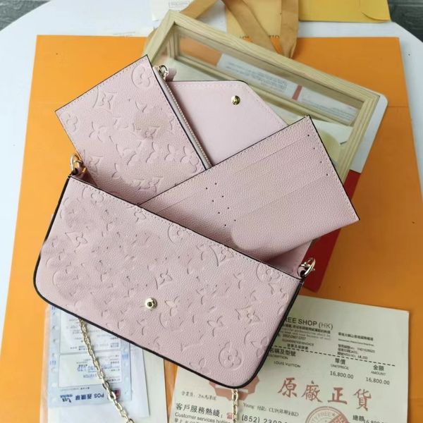 Portafoglio chiave femminile designer fashion change wallet portamonete portamonete in pelle borsa con cerniera senza barriere veloce e conveniente set di tre pezzi di grande capacità M61276
