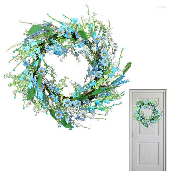 Fiori decorativi Berry Ring Wreath Winter Wall Decor Ramoscello artificiale Squisite foglie floreali di Pasqua per le pareti della porta d'ingresso Camino