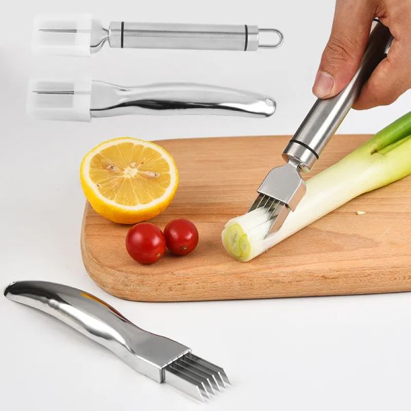 Grattugie per taglierine per cipolle in acciaio inossidabile UPS Gadget da cucina multifunzione Grattugie per affettatrici per aglio Chopper Coltello da cucina Utensili per verdure Commercio all'ingrosso 7.8