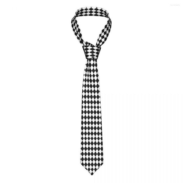 Fliege Schwarz-Weiß-Muster Männer Krawatte Lässig Polyester 8 cm Schmal Geometrisch Einfache Krawatte Anzüge Accessoires Gravatas Hochzeit