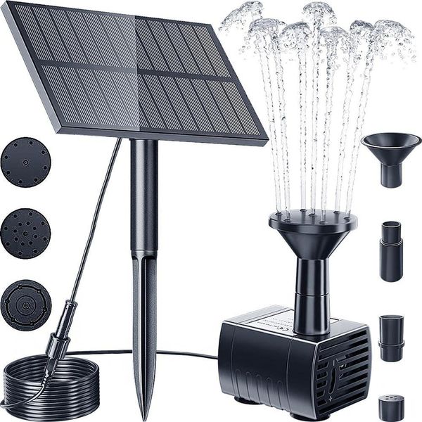 Accessoires Solar Brunnen Wasserpumpe Kit Solar angetriebener Wasserbrunnen mit Pfahl für Vogelbad, Teich, Pool, Garten, Fischtank, Hof