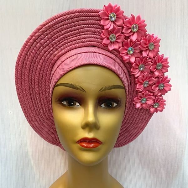 Stoff und Nähen Bonnet Femme Gele Headtie bereits gemacht nigerianische Turbane für Frauen afrikanische Kopfwickel Mode Kappe hohe Qualität1Set 230707