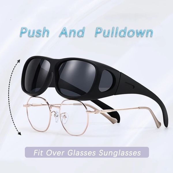 Sonnenbrille Polarisierte Passform über Brillen Fahren Wrap Shield Schutzbrillen Angeln Sport Nachtsicht 230707