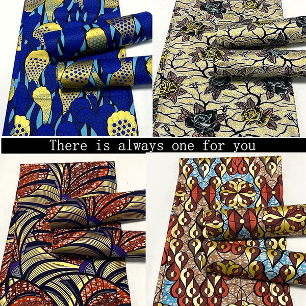 Kumaş ve Dikiş Altın Baskı Afrika Balmumu Kumaş Pamuk Gerçek Kenet Nijeryalı Rapçi Ankara Pagne Batik Düğün Malzemesi 6yards 230707