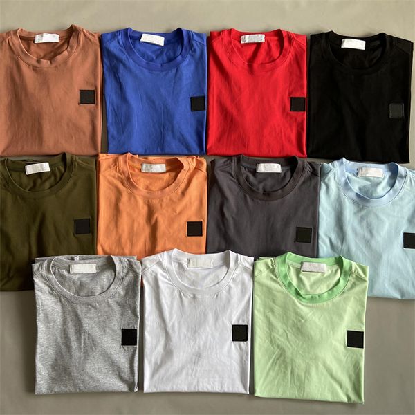 Roupas masculinas carta bordado remendo t-shirts verão manga curta camisetas de algodão casual designer dos homens t camisa masculina moda topo polos