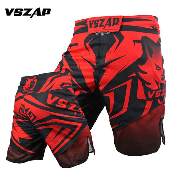 Мужские шорты vszap muay thai одежда красная короткая шорт MMA Sports Training Boxer Shorts Sanda дышащий хлопок.