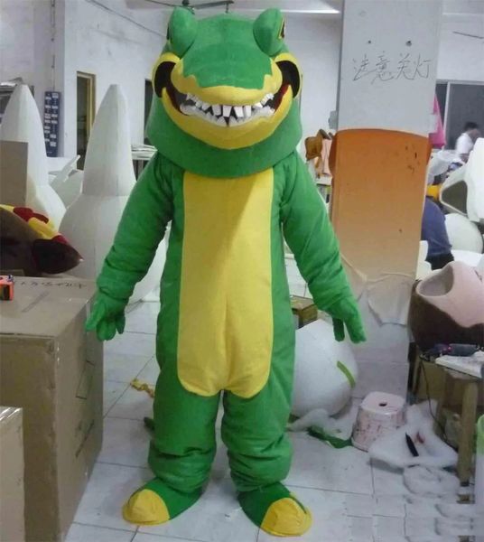 fantasias de mascote de crocodilo verde halloween roupa de personagem de desenho animado roupa de festa ao ar livre de natal tamanho adulto roupas de publicidade promocional