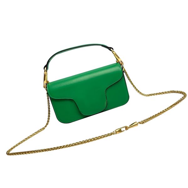 Bolsa de grife feminina bolsa de ombro bolsas de luxo com alça destacável alça de corrente dourada de alta qualidade para bolsa crossbody corrente deslizante bolsa verde sacolas