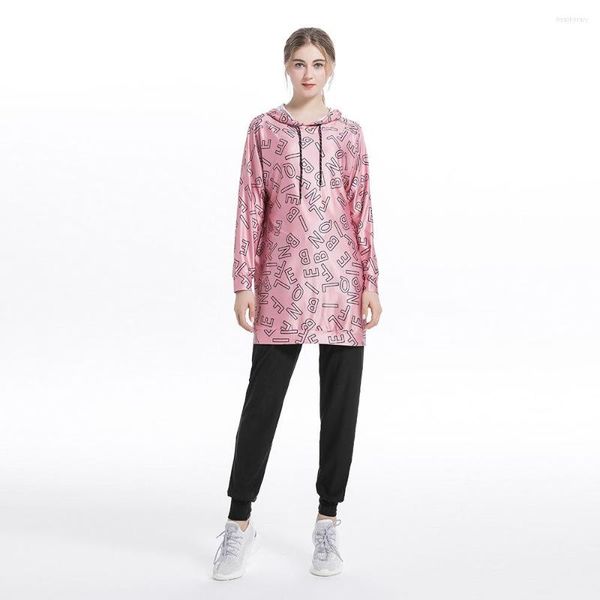 Abbigliamento etnico Autunno Inverno Arabo Musulmano Sport Tempo libero Collo Maglione sportivo manica lunga da donna Deportes Felpa con cappuccio