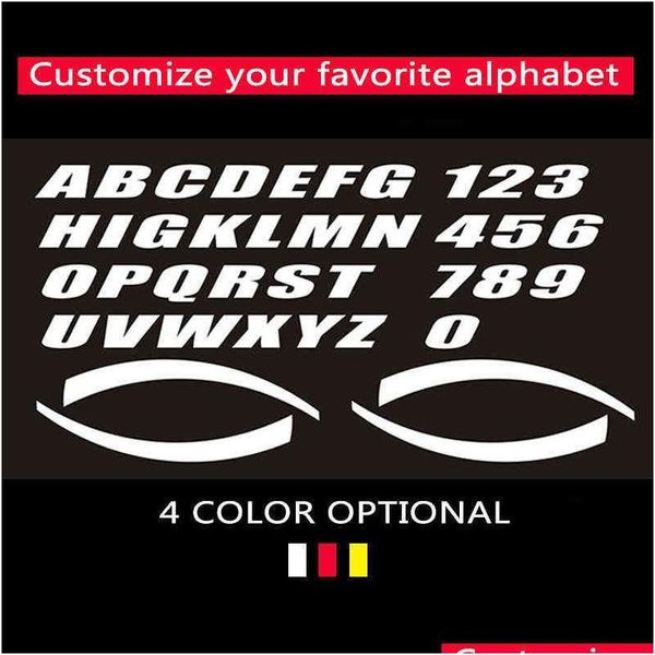 Adesivos de carro 2,7 cm de altura ajuste de roda 3D permanente em pvc letras adesivo personalizado motivo decoração de pneu entrega em gota móbiles motor dhbot