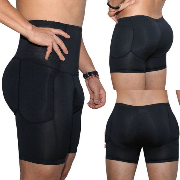 Modeladores corporais masculinos boxer acolchoado intensificador de bumbum masculino short modelador de barriga lisa roupa íntima 230710