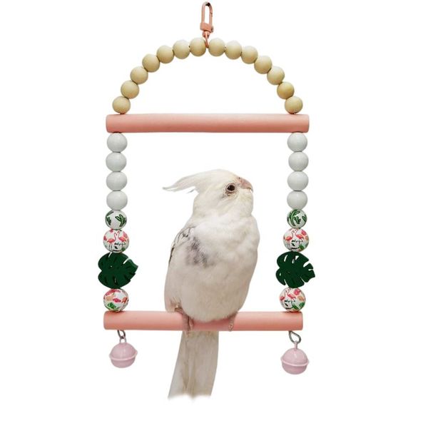 Побашник свинг -игрушка жевать стоящий на висящемся гамаке для гамака с висячими талонами с палатами Bells Bird Cage для Budgerigar Parakeet Conure