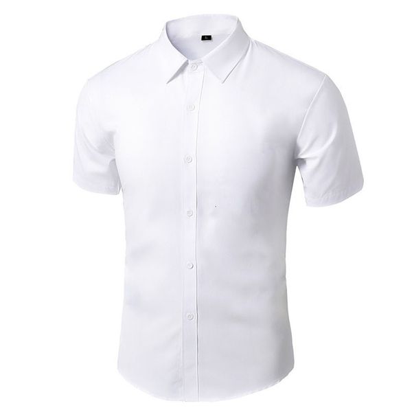 Herrenhemden, formelles Hemd, kurzärmelig, bügelfrei, Business-Slim-Fit, koreanische Arbeit, für Männer, weißes Freizeitkleid, Anzughemd, Sommer, S-5XL, 230710